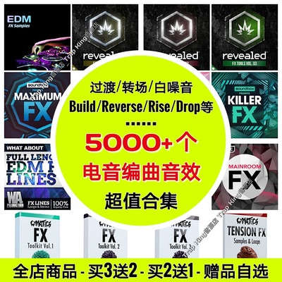 电音编曲音效FX过渡效果采样包FL studio音源EDM混音DJ白噪音转场