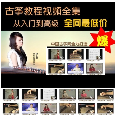新版袁莎古筝视频教程成人儿童零基础古筝弹奏自学到速成视频乐器教程